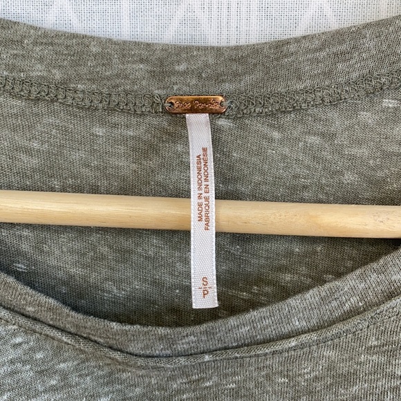 2/$15 Free People Black Lace Peplum Tee - Picture 3 of 8